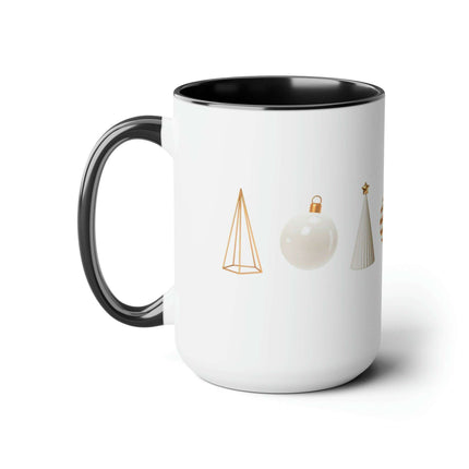 Sophisticated Two-Tone Ceramic Coffee Mugs - Luxe Indulgence Series - Très Elite