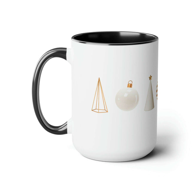 Sophisticated Two-Tone Ceramic Coffee Mugs - Luxe Indulgence Series