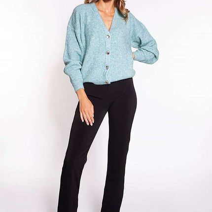 Sophisticated Unbuttoned Cardigan with Pointed Neckline - Très Elite