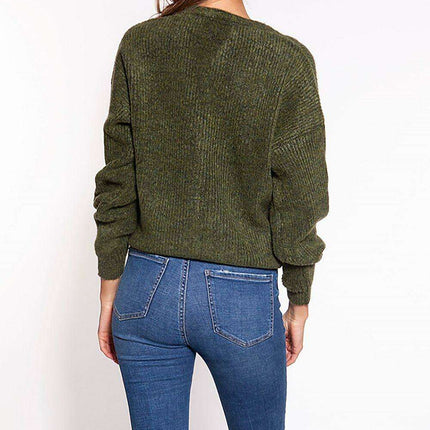 Sophisticated Unbuttoned Cardigan with Pointed Neckline - Très Elite