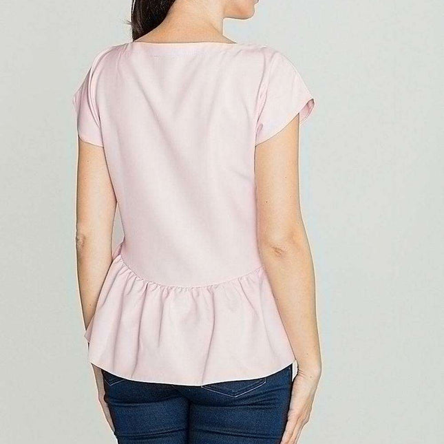 Sophisticated V-Neck Blouse with Crossed Detail