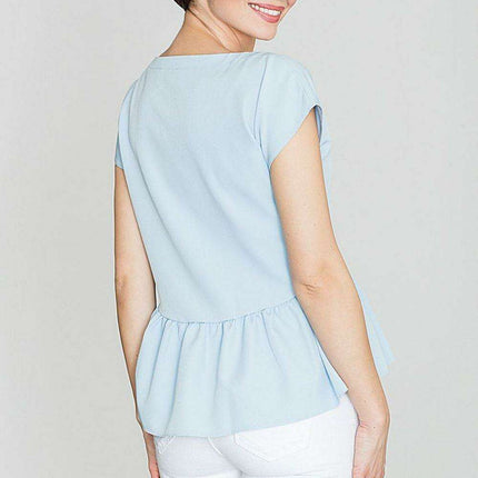 Sophisticated V-Neck Blouse with Crossed Detail - Très Elite