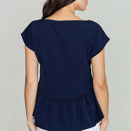 Sophisticated V-Neck Blouse with Crossed Detail - Très Elite
