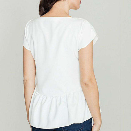 Sophisticated V-Neck Blouse with Crossed Detail - Très Elite
