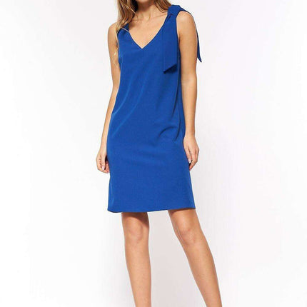 Sophisticated V Neck Cocktail Dress With Adjustable Sash - Très Elite