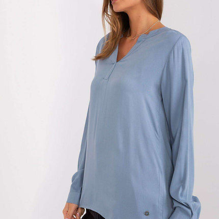 Sophisticated V-Neck Lightweight Viscose Blouse - Très Elite