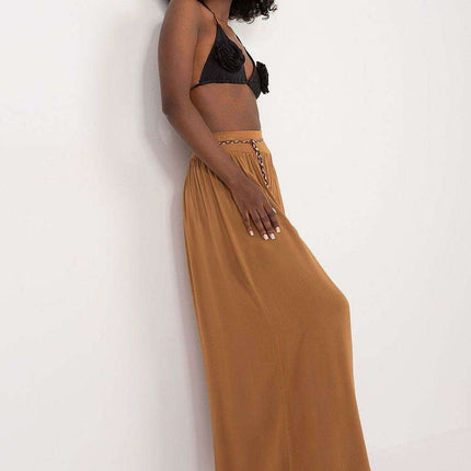 Sophisticated Viscose High-Waisted Wide Leg Trousers with Stylish Tie Belt - Très Elite