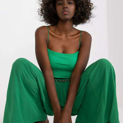 Sophisticated Viscose High-Waisted Wide Leg Trousers with Stylish Tie Belt - Très Elite