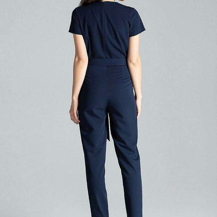 Sophisticated Waist-Tie Jumpsuit for Effortless Style - Très Elite