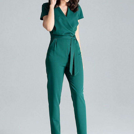 Sophisticated Waist-Tie Jumpsuit for Effortless Style - Très Elite