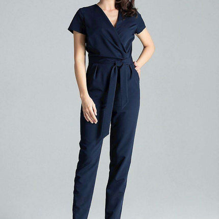 Sophisticated Waist-Tie Jumpsuit for Effortless Style - Très Elite