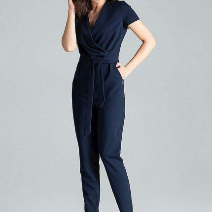 Sophisticated Waist-Tie Jumpsuit for Effortless Style - Très Elite