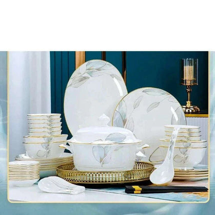 Sophisticated White Ceramic Dining Essentials Set - Très Elite