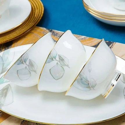 Sophisticated White Ceramic Dining Essentials Set - Très Elite