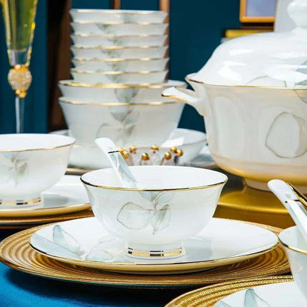 Sophisticated White Ceramic Dining Essentials Set - Très Elite