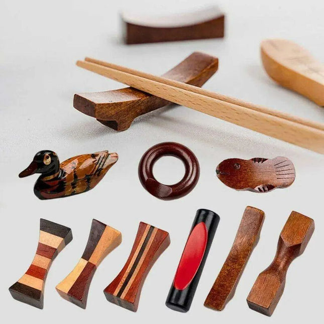 Sophisticated Wooden Japanese Chopstick Holder for Elevated Dining Experience