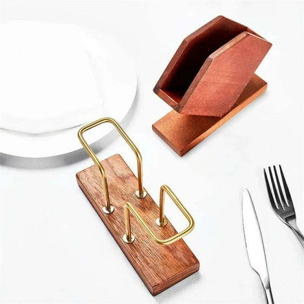 Sophisticated Wooden Tissue Holder Ensemble: Upgrade Your Dining Atmosphere..