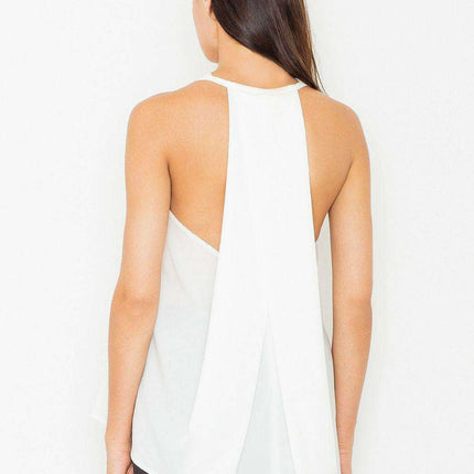 Sophisticated Wrap-Back Blouse with Striking Neckline and Unique Back Detail - Très Elite