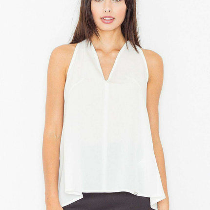 Sophisticated Wrap-Back Blouse with Striking Neckline and Unique Back Detail - Très Elite