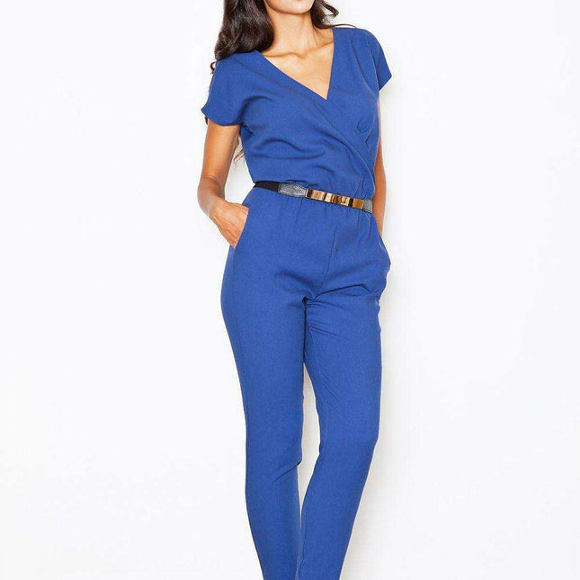 Sophisticated Wrap Jumpsuit with Alluring Neckline