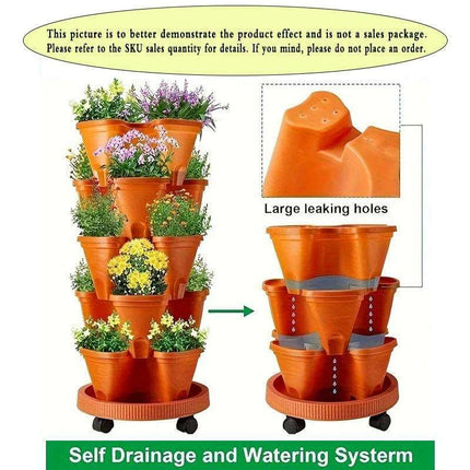 Space-Saving Vertical Herb Tower with Rolling Mobility - Très Elite