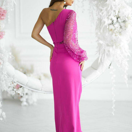 Sparkling Asymmetrical Maxi Gown - Très Elite