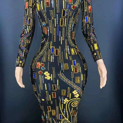 Sparkling Black Bodycon Dress with Rhinestone Details: The Ultimate Statement for Confident Women