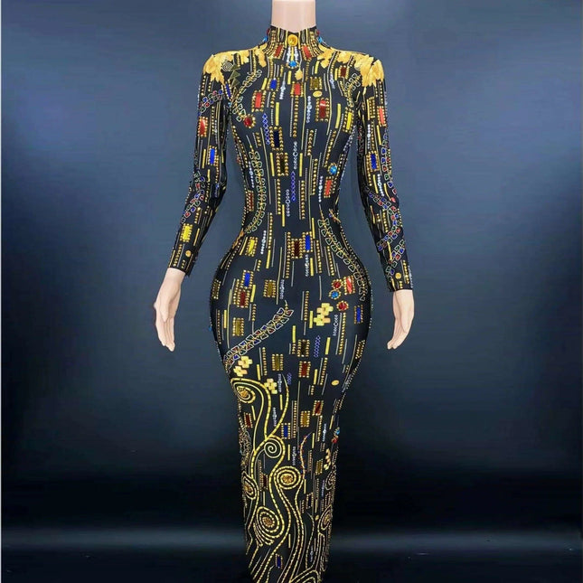 Sparkling Black Bodycon Dress with Rhinestone Details: The Ultimate Statement for Confident Women