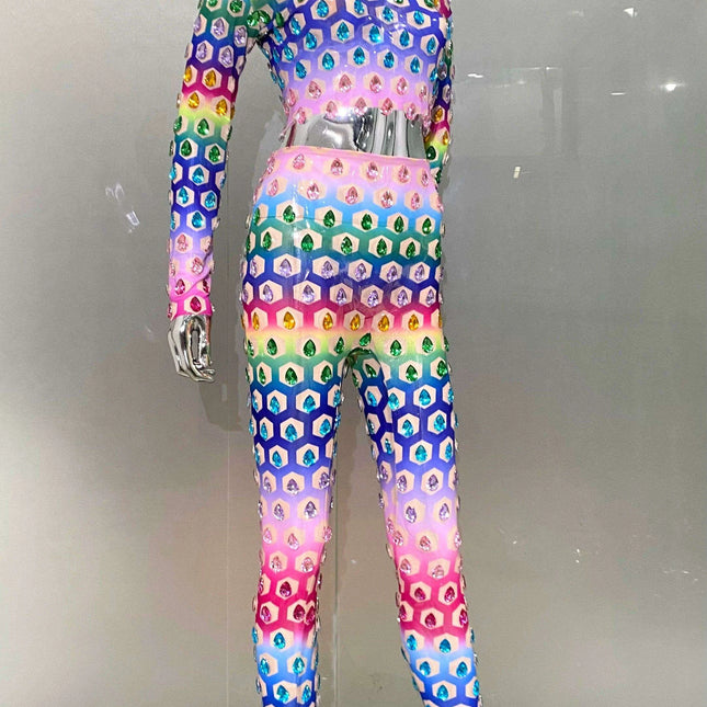 Sparkling Crystal Diamond Nightlife Glam Ensemble