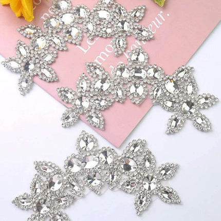 Sparkling Crystal-Studded Rhinestone Waist Appliqué Belt - Très Elite