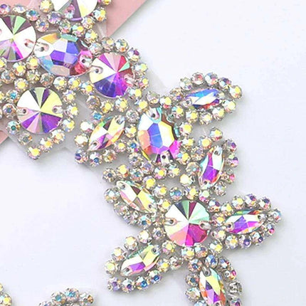 Sparkling Crystal-Studded Rhinestone Waist Appliqué Belt - Très Elite