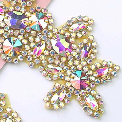 Sparkling Crystal-Studded Rhinestone Waist Appliqué Belt - Très Elite