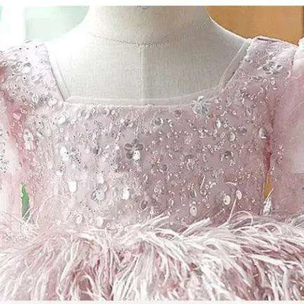 Sparkling Pink Princess Sequin Gown for Girls - Très Elite