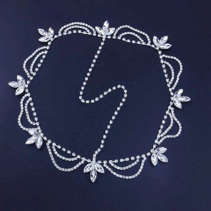 Sparkling Rhinestone Forehead Chain for Exquisite Events - Très Elite