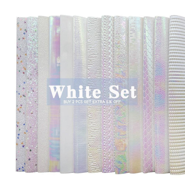 Sparkling White Glitter Fabric Crafting Set - DIY Kit for Stunning Artwork