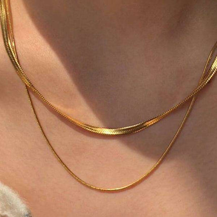 Spice Girl Charm Titanium Steel Double Layer Necklace Set - Effortless Elegance for Elevated Style - Très Elite
