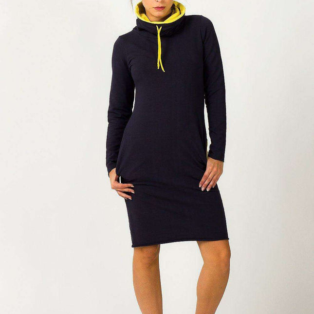 Sporty Chic Knit Daydress with Adjustable Sleeve Length