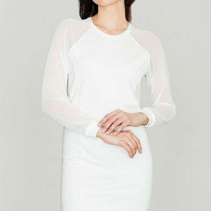 Sporty Elegance Mesh Sleeve Cotton Dress - Très Elite
