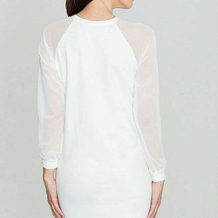 Sporty Elegance Mesh Sleeve Cotton Dress - Très Elite