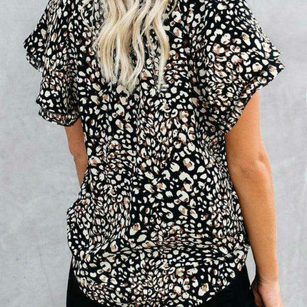 Spring Blossom | Women's Relaxed Fit V-Neck Top with Short Sleeves - Très Elite