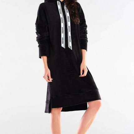 Spring Sporty Chic Velour Logo Tape Dress - Très Elite