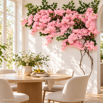 Light Pink Artificial Cherry Blossom & Vine Decoration Kit Artificial Flowering Plants lifelike-artificial-cherry-blossom-tree-fake-sakura-plant-for-home-office-wedding-party-decoration Home & Kitchen > Home Décor Products > Artificial Plants & Flowers > Artificial Flowers