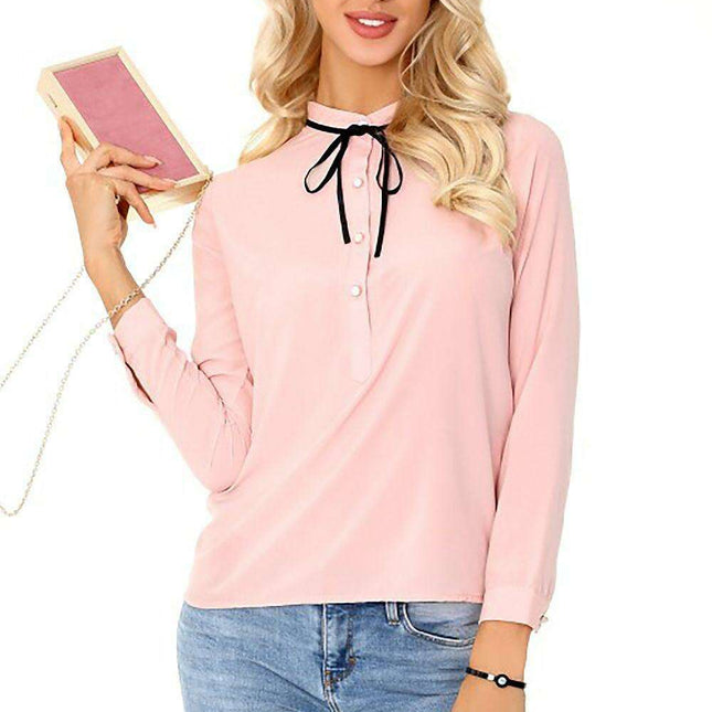 Springtime Charm Tie-Neck Blouse