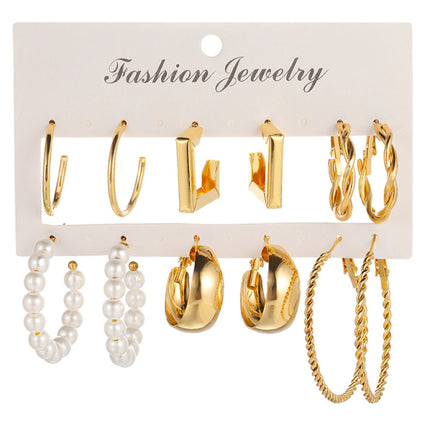 Square Geometric Earrings Retro Earrings Earring Set 6 Pieces - Très Elite