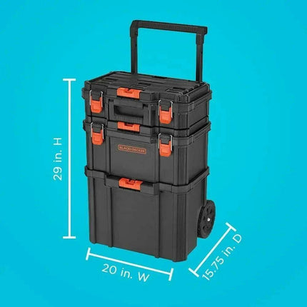 Stackable Wheeled Toolbox Organizer Set - The Ultimate Portable Storage Solution..