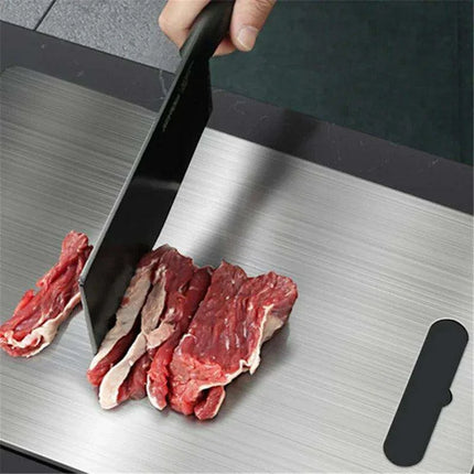 Stainless Steel Antibacterial Chopping Board Set with Complimentary Rolling Pin - Très Elite