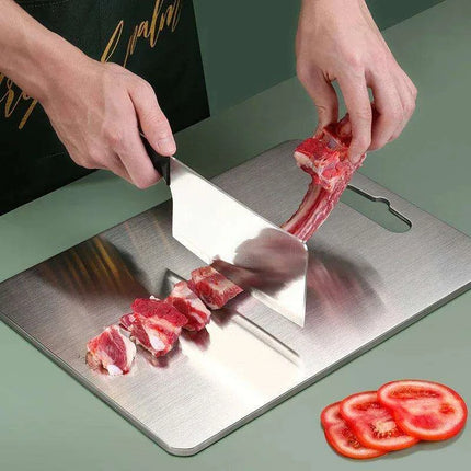 Stainless Steel Antibacterial Chopping Board Set with Complimentary Rolling Pin - Très Elite