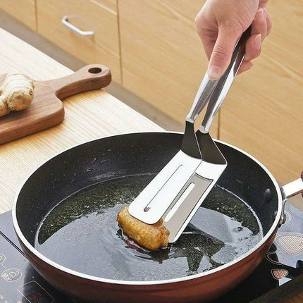 Stainless Steel BBQ Turner and Tongs Set - Essential Grilling Tools - Très Elite