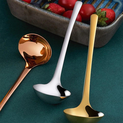 Stainless Steel Chef's Ladle with Long Handle - Ideal for Soup Serving and Cooking - Très Elite
