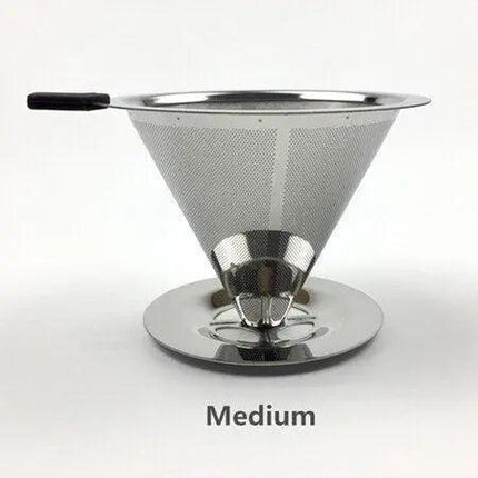 Stainless Steel Coffee Filter Holder Set - Premium v60 Dripper Stand for Enhanced Coffee Flavors - Très Elite